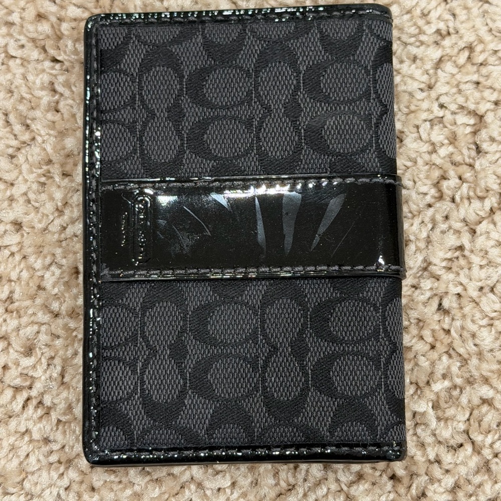 Small coach Black Patterned card Wallet